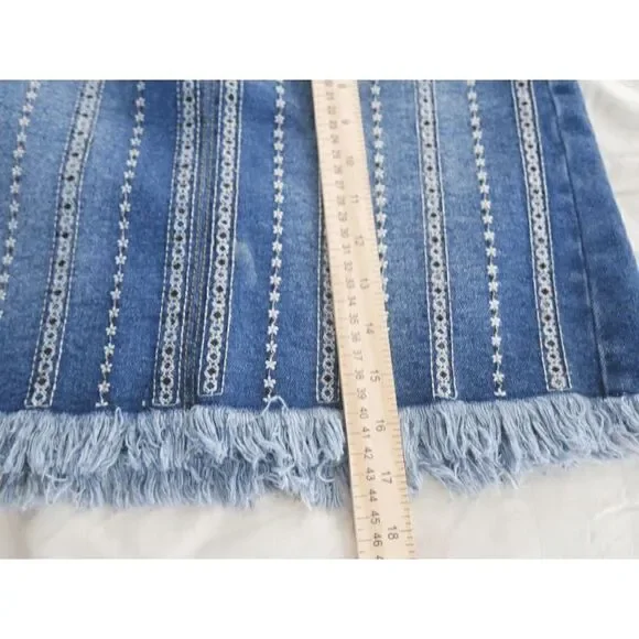 Wonderly Blue Denim Mini Skirt with Lace-Up Front - Picture 3 of 7